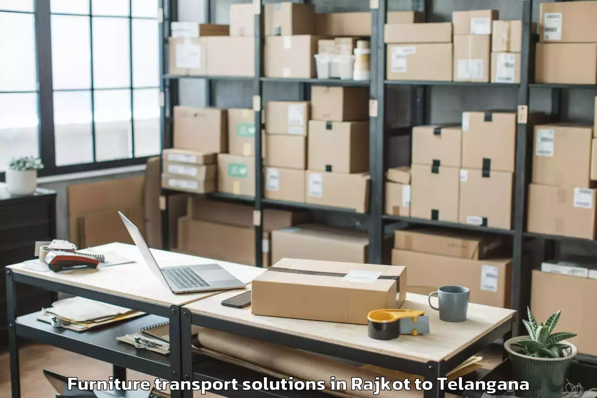 Book Rajkot to Kothagudem Furniture Transport Solutions